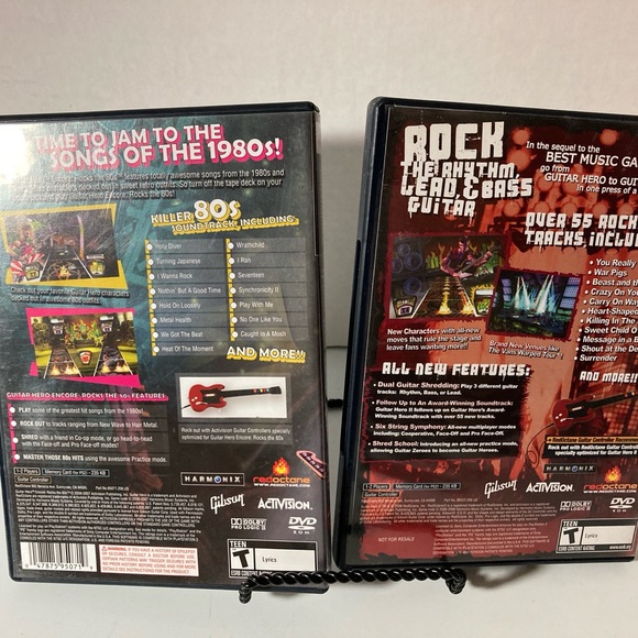 Guitar Hero Encore: Rocks the 80s (Sony PlayStation 2, 2007) & Guitar Hero 2 - Picture 2 of 4